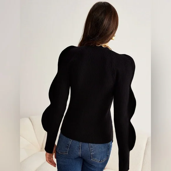 Commense Black Ribbed Knitwear - Picture 2 of 6